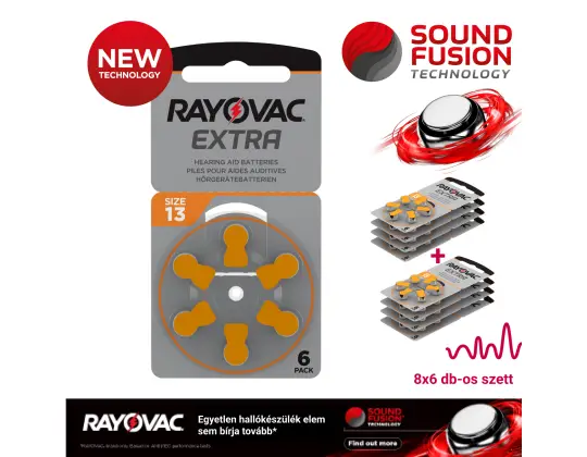 8x6 db-os szett | Rayovac Prémium 13 hallókészülék elem